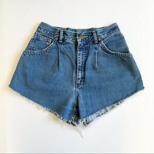 Vintage LEE 70's Jean‎ Shorts 25" Custom Distressed High Rise Denim